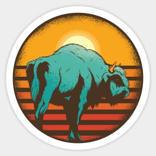 Sunset Bison Sticker